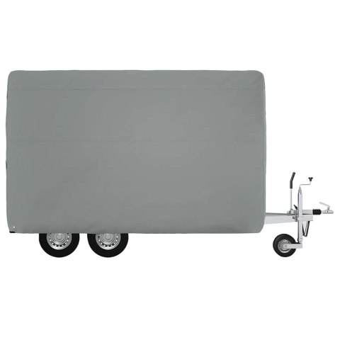 POKROWIEC NA PRZYCZEPĘ DLA KONI SZARY 376X168X240CM WŁÓKNINA