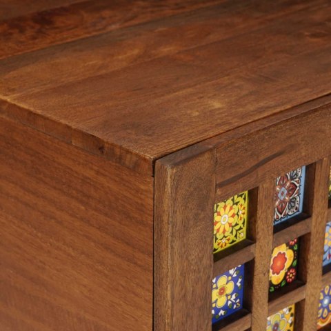 STOLIK KAWOWY BRĄZOWY 80X50X40CM DREWNO Z MANGO