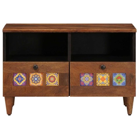 STOLIK KAWOWY Z SZUFLADĄ BRĄZOWY 80X54X40CM DREWNO Z MANGO