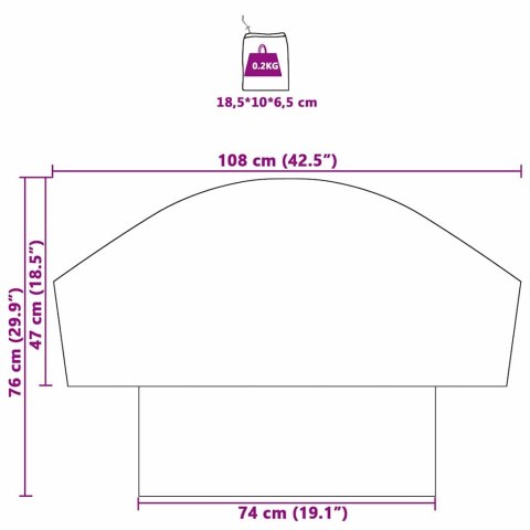 KOŁPAK CZARNY I NIEBIESKI 108X76CM OXFORD