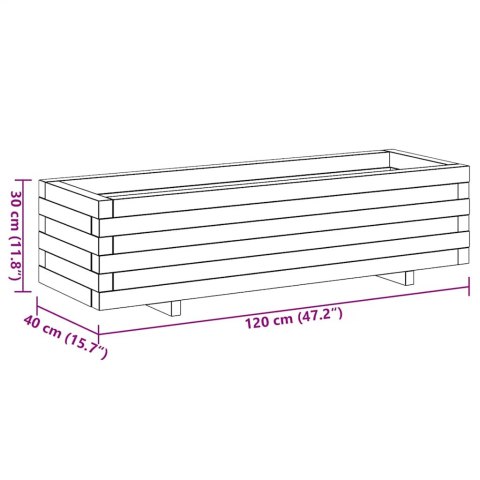PODWYŻSZONA DONICA 120X40X30CM PROSTOKĄTNA DREWNIANA