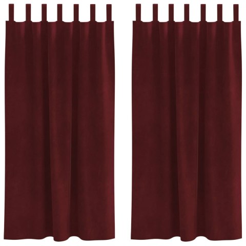 ZASŁONY ZACIEMNIAJĄCE 2 SZT. CZERWONE WINO 140X175CM AKSAMIT