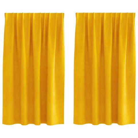 ZASŁONY ZACIEMNIAJĄCE 2 SZT. MUSZTARDOWY ŻÓŁTY 140X140CM
