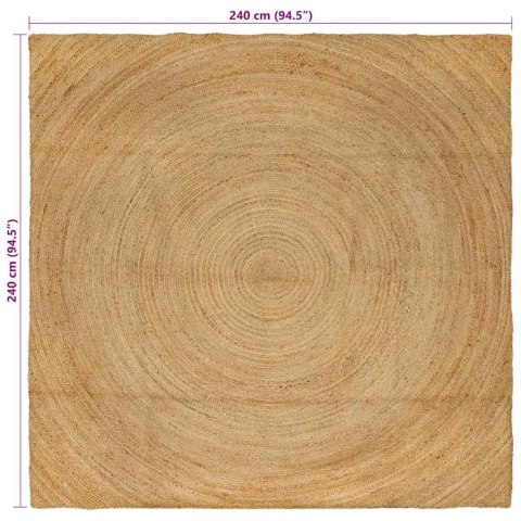 DYWAN BRĄZOWY 240X240CM JUTA JUTOWY BOHO