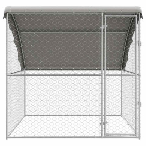 KENEL DLA PSÓW Z PRZECHOWYWANIEM SREBRNY 2X2X2M STAL