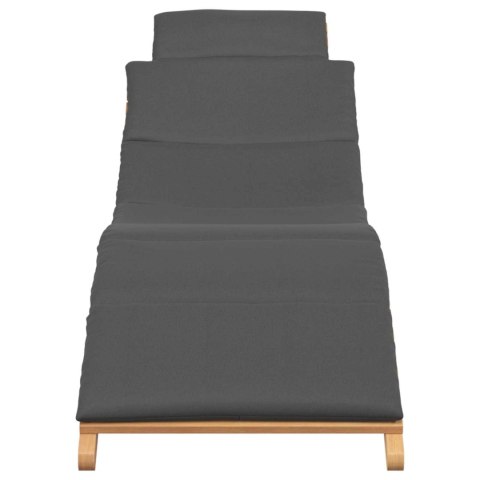 LEŻAK OGRODOWY BRĄZOWY 198X55X58,5CM LITE DREWNO TEAKOWE