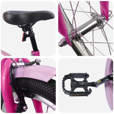 ROWER DZIECIĘCY 20 CALI DLA DZIECI W WIEKU 6-11 LAT CIEMNY RÓŻ