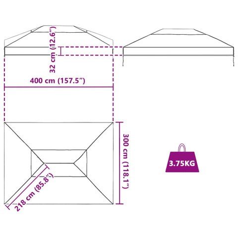 DACH DO ALTANY 4X3M POKRYCIE ZAMIENNIK PVC PRZEZROCZYSTY ODPORNY GRAD MROZ
