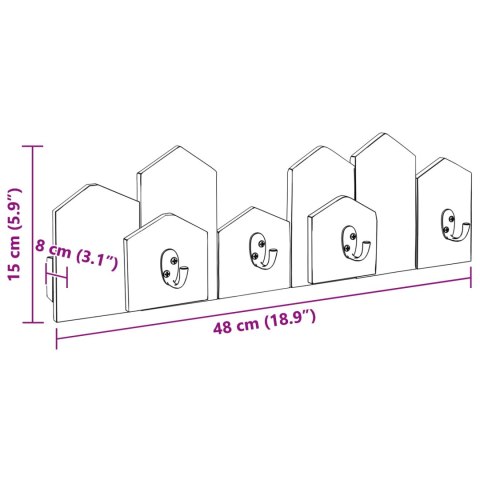WIESZAK BRĄZOWY 48X8X15CM LITE DREWNO MAHONIOWE