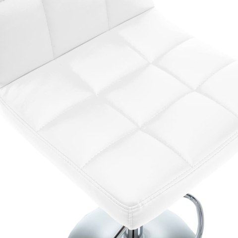 STOŁKI BAROWE 2 SZT BIAŁE SKÓRA