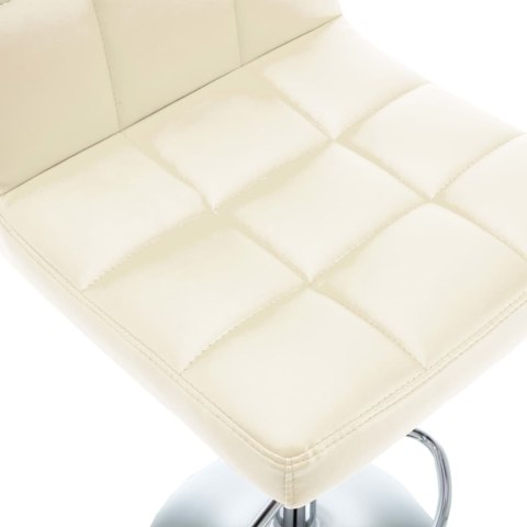 STOŁKI BAROWE 2 SZT KREMOWE SKÓRA