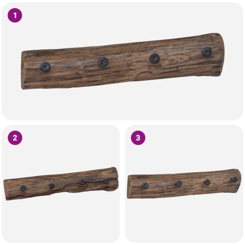 WIESZAK BRĄZOWY 50X8X12CM LITE DREWNO RECYKLINGOWE