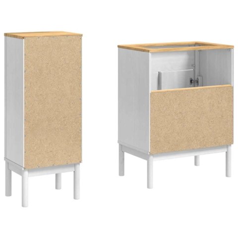 ZESTAW MEBLI ŁAZIENKOWYCH 2 SZT. BIAŁY LITE DREWNO SOSNOWE