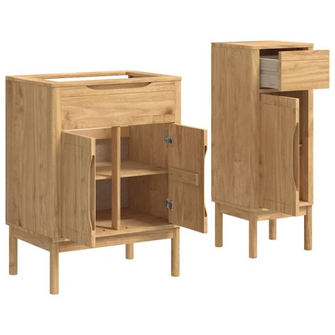 ZESTAW MEBLI ŁAZIENKOWYCH Z SZUFLADĄ Z PÓŁKĄ 2 SZT. WOSKOWY BRĄZ