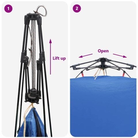 NAMIOT INSTANT 4-OSOBOWY 260X260X197 CM NIEBIESKI SAMOROZKŁADAJĄCY WODOODPORNY