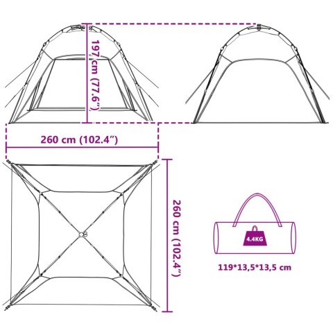 NAMIOT INSTANT 4-OSOBOWY 260X260X197 CM NIEBIESKI SAMOROZKŁADAJĄCY WODOODPORNY