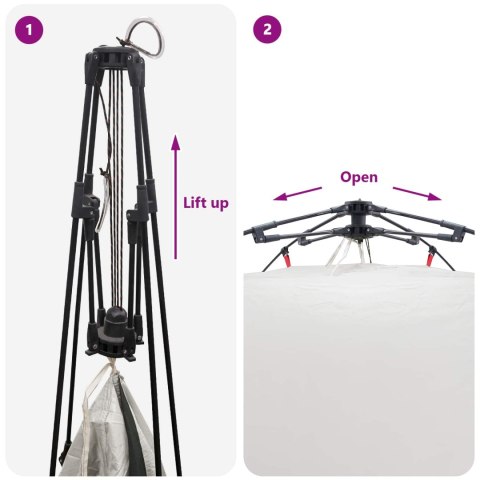 NAMIOT INSTANT Z PRZECHOWYWANIEM SZARY 260X260X185CM STAL