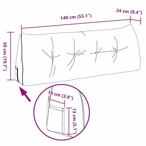 PODUSZKA NA PLECY JASNOSZARY 140X24X50CM TKANINA