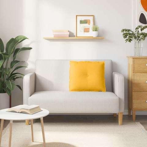 PODUSZKA NA PLECY JASNOŻÓŁTY 60X50CM TKANINA SZTRUKSOWA