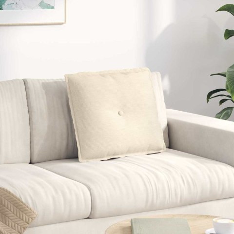 PODUSZKA NA PLECY KREMOWY 50X45CM TKANINA SZTRUKSOWA