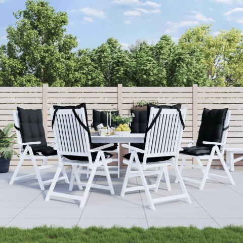 PODUSZKI NA KRZESŁA Z WYSOKIM OPARCIEM 6 SZT. CZARNE OXFORD