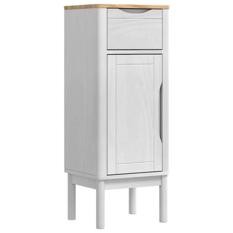 SZAFKA ŁAZIENKOWA BIAŁY 35X30X85CM LITE DREWNO SOSNOWE