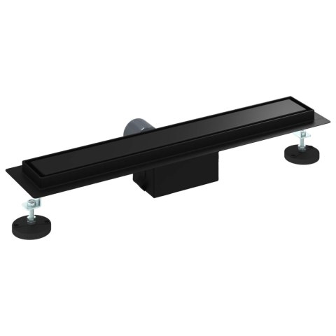 2 W 1 ODWODNIENIE PRYSZNICOWE CZARNY 60CM STAL NIERDZEWNA 304