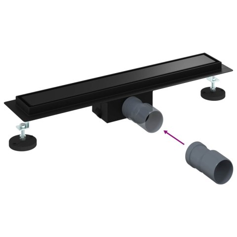 2 W 1 ODWODNIENIE PRYSZNICOWE CZARNY 60CM STAL NIERDZEWNA 304