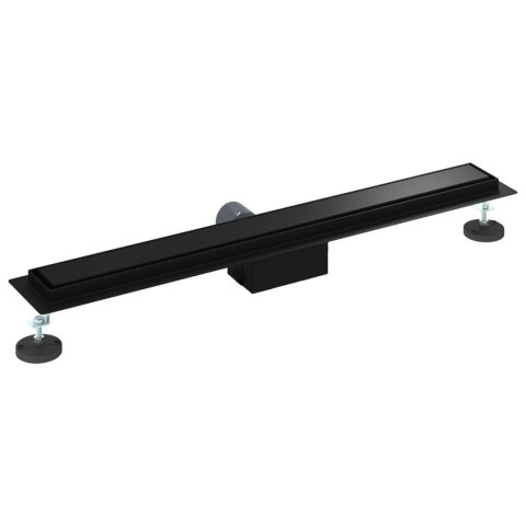 2 W 1 ODWODNIENIE PRYSZNICOWE CZARNY 70CM STAL NIERDZEWNA 304