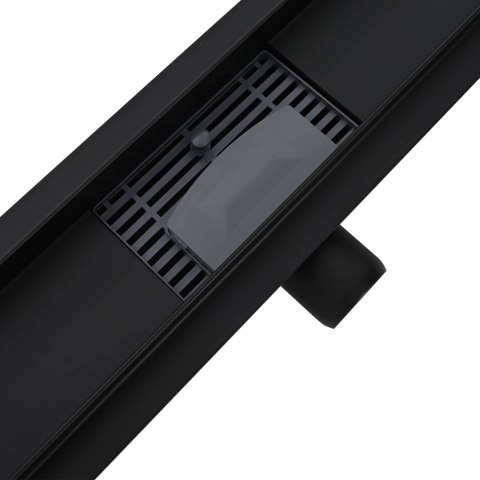 2 W 1 ODWODNIENIE PRYSZNICOWE CZARNY 90CM STAL NIERDZEWNA 304