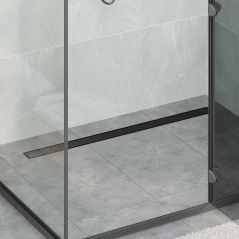 ODPŁYW PRYSZNICOWY 2 W 1 Z SYFONEM 360° CZARNY 100CM