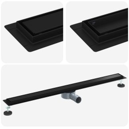 ODPŁYW PRYSZNICOWY 2 W 1 Z SYFONEM 360° CZARNY 100CM