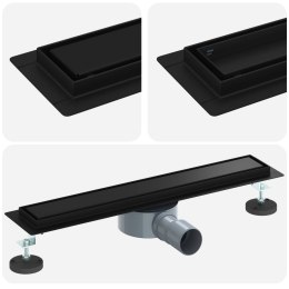 ODPŁYW PRYSZNICOWY 2 W 1 Z SYFONEM 360° CZARNY 50CM