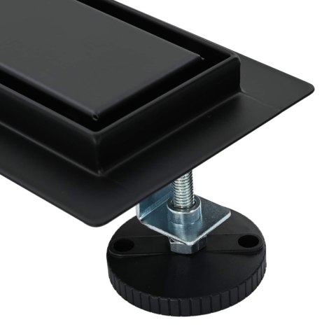 ODPŁYW PRYSZNICOWY 2 W 1 Z SYFONEM 360° CZARNY 60CM