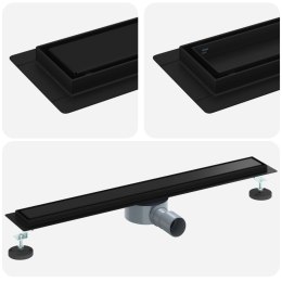 ODPŁYW PRYSZNICOWY 2 W 1 Z SYFONEM 360° CZARNY 70CM