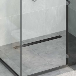 ODPŁYW PRYSZNICOWY 2 W 1 Z SYFONEM 360° CZARNY 80CM