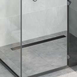 ODPŁYW PRYSZNICOWY 2 W 1 Z SYFONEM 360° CZARNY 90CM