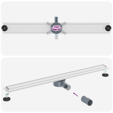 ODPŁYW PRYSZNICOWY 2 W 1 Z SYFONEM 360° SREBRNY 100CM