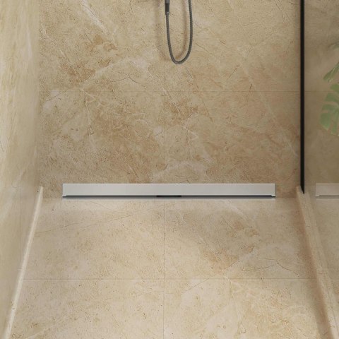 ODPŁYW PRYSZNICOWY MONTOWANY NA ŚCIANIE SREBRNY 90CM