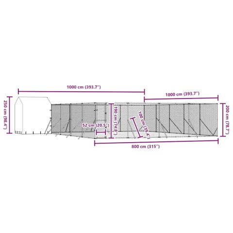 KOJEC DLA PSA Z DACHEM SREBRNY 10X10X2,5M STAL GALWANIZOWANA