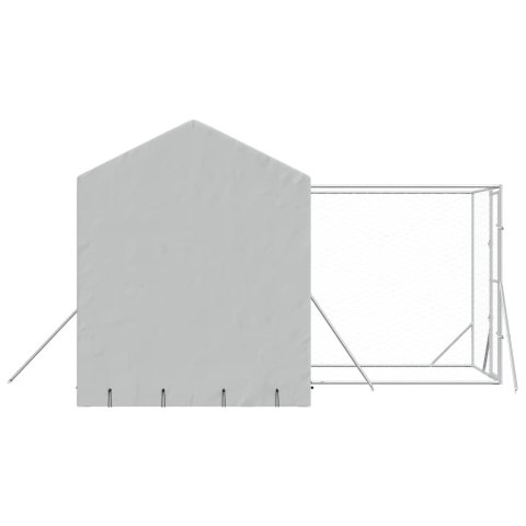 KOJEC DLA PSA Z DACHEM SREBRNY 4X4X2,5M STAL GALWANIZOWANA