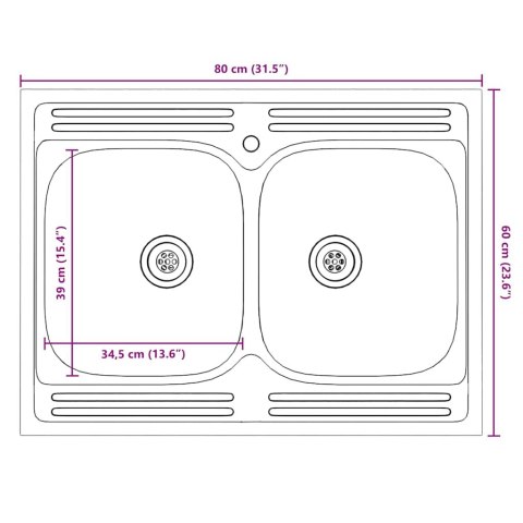SZAFKA KUCHENNA KALMAR 2 SZT. BRĄZOWY 80X46X81.5CM