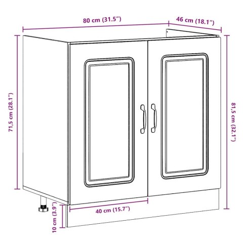 SZAFKA KUCHENNA KALMAR STARE DREWNO 80X46X81,5CM