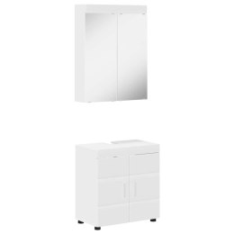 ZESTAW SZAFEK ŁAZIENKOWYCH Z LUSTREM Z PÓŁKĄ TULUM BIAŁY