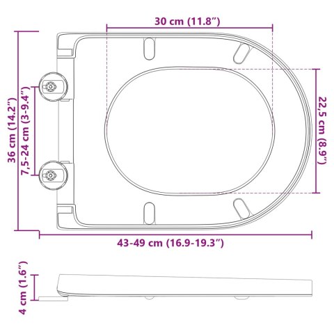 DESKA SEDESOWA WOLNOOPADAJĄCA DUROPLAST BIAŁA SZYBKI DEMONTAŻ UNIWERSALNA XL