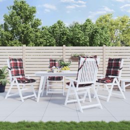 PODUSZKI NA KRZESŁA Z WYSOKIM OPARCIEM 4 SZT. CZERWONA KRATA