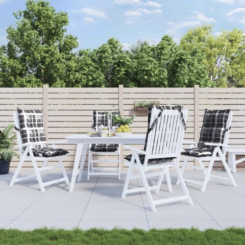 PODUSZKI NA KRZESŁA Z WYSOKIM OPARCIEM 4 SZT. SZARA KRATA