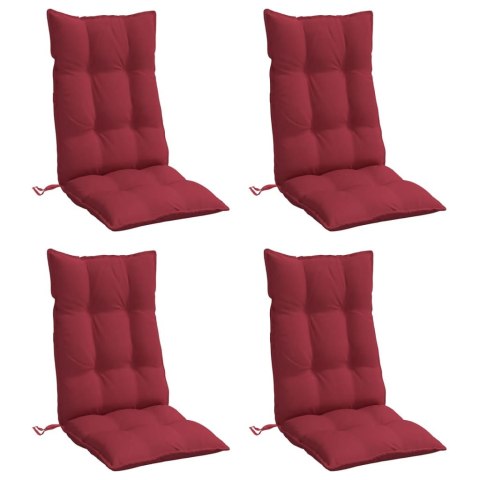 PODUSZKI NA KRZESŁA Z WYSOKIM OPARCIEM 4 SZT. WINNA CZERWIEŃ