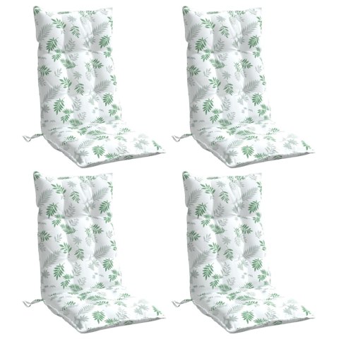 PODUSZKI NA KRZESŁA Z WYSOKIM OPARCIEM 4 SZT. WZÓR W LIŚCIE