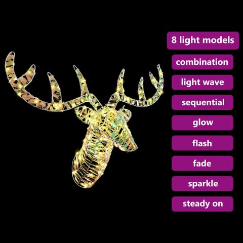 VidaXL Renifer ciągnący sanie Ciepła biel 60 cm PET